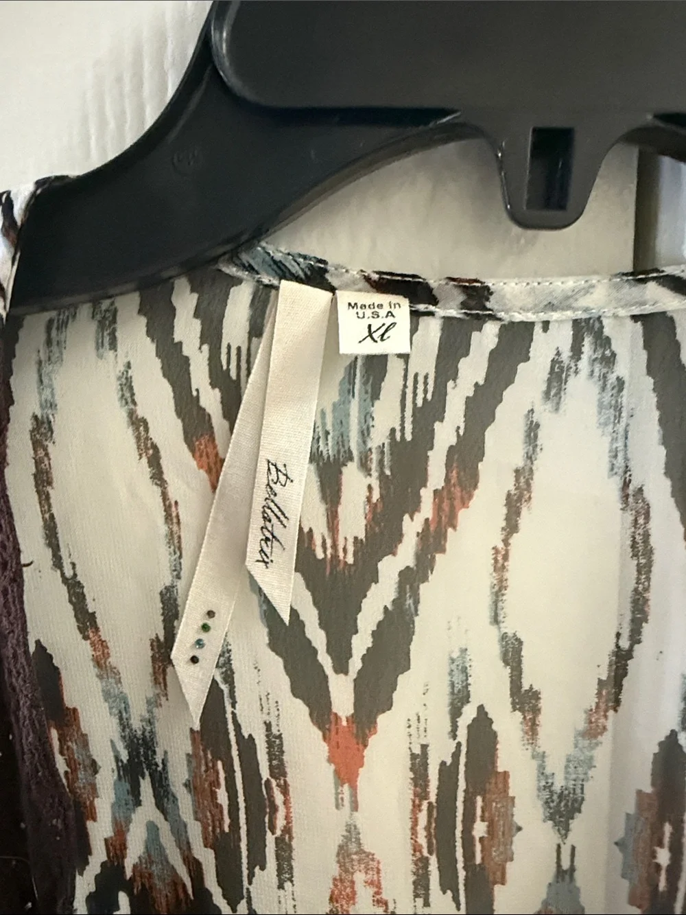 Bellatrix Sheer Printed Open Front Kimono - Black, White & Rust